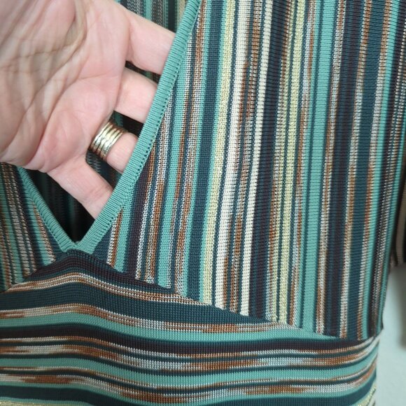 Laundry by Design striped dolman sleeves low cut bodice knit dress‎ size S - Picture 7 of 14